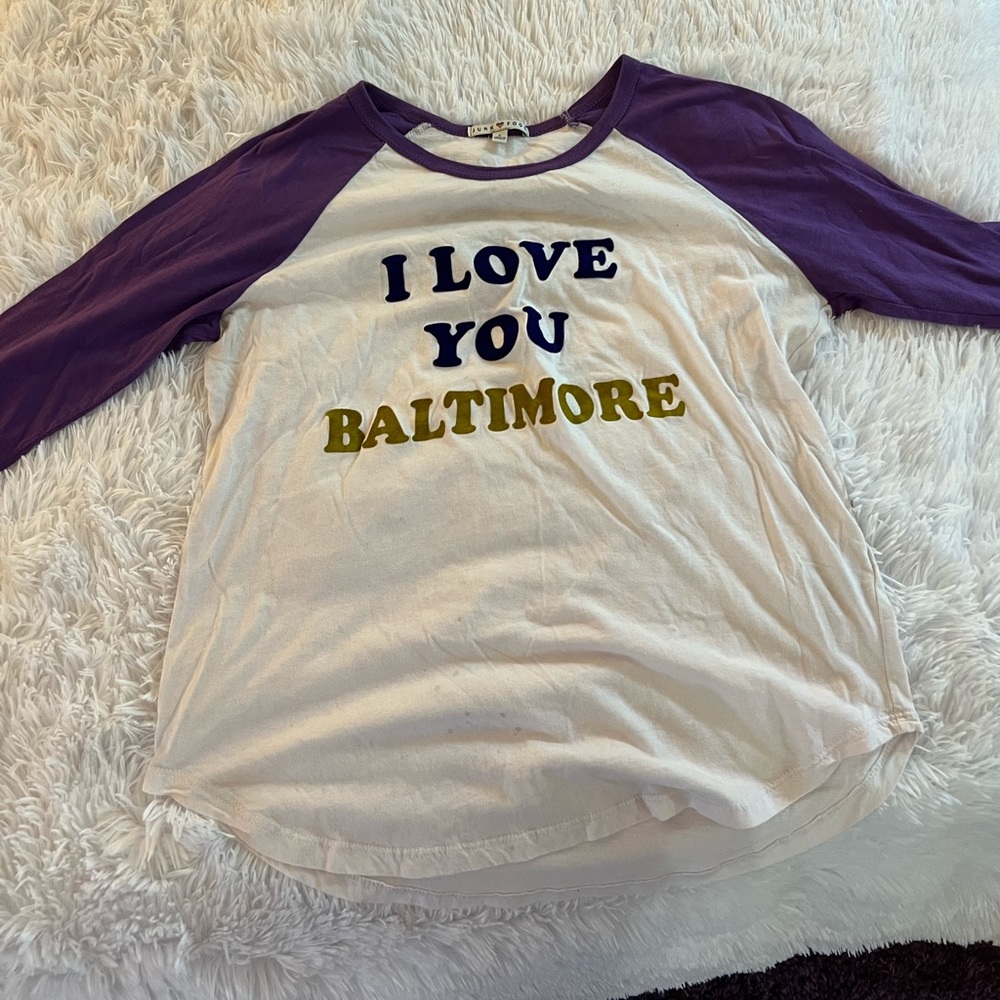 Junk Food size M Baltimore Ravens women’s 3/4 sleeve shirt